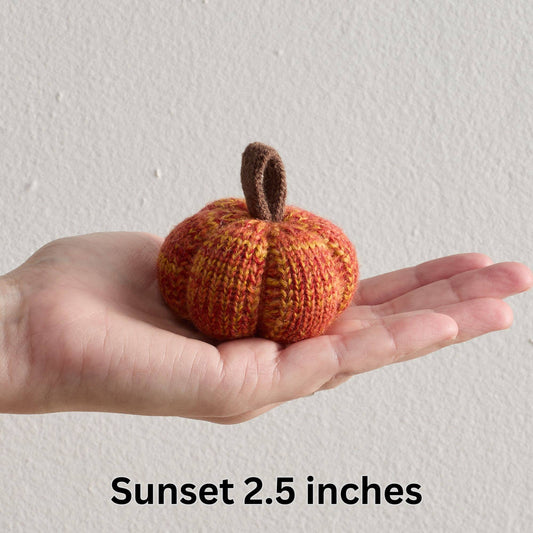 Cozy Knit Pumpkins, variegated yarns, unique autumn colors