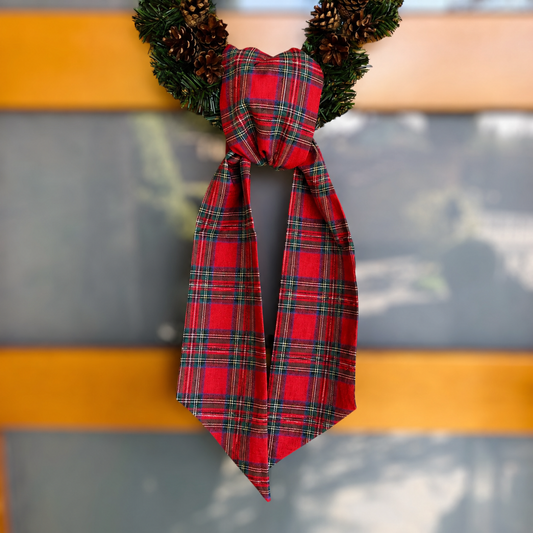Christmas Holiday Wreath Sash - 100% Cotton Fabric