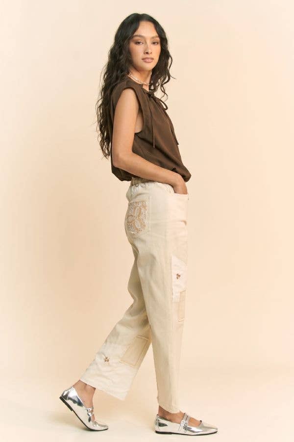 Cowl Neck Tie Detail Sleeveless Top