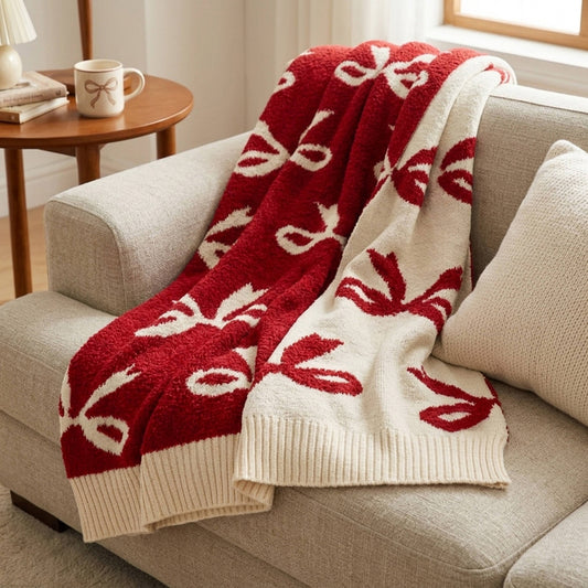 Bow Pattern Throw Blanket