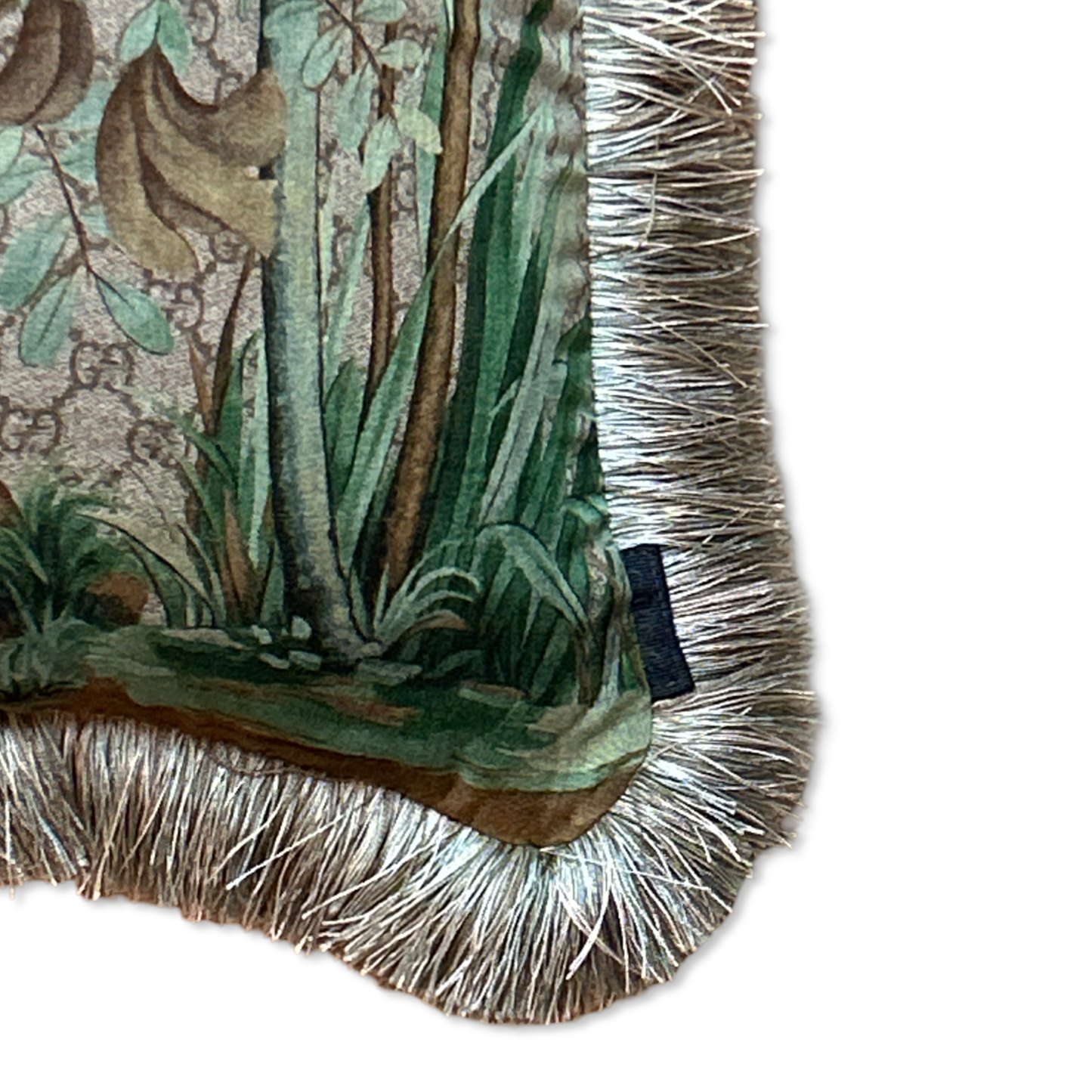 GG Logo Tree of Life Tian Chinoiserie Vintage Silk Scarf Pillows