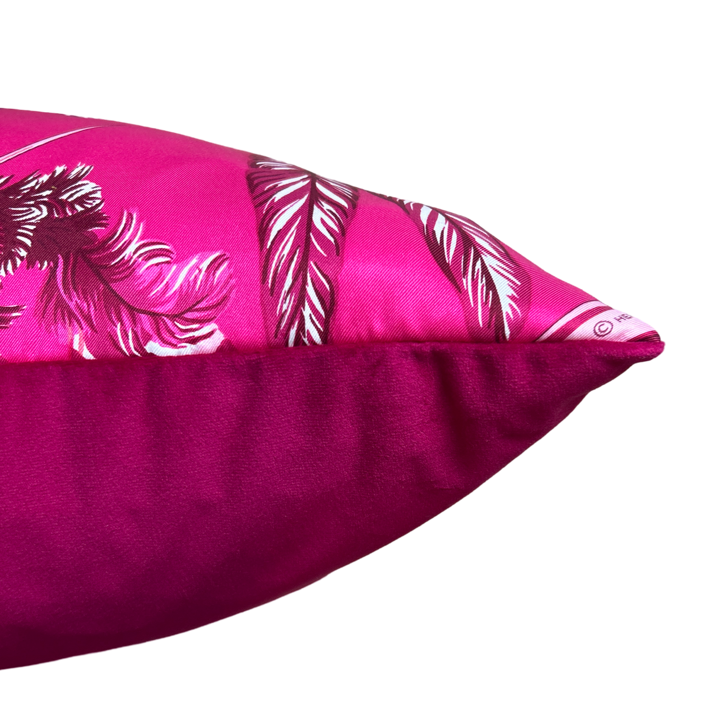 Brazil Detail Vintage Silk Scarf Pillow 22"