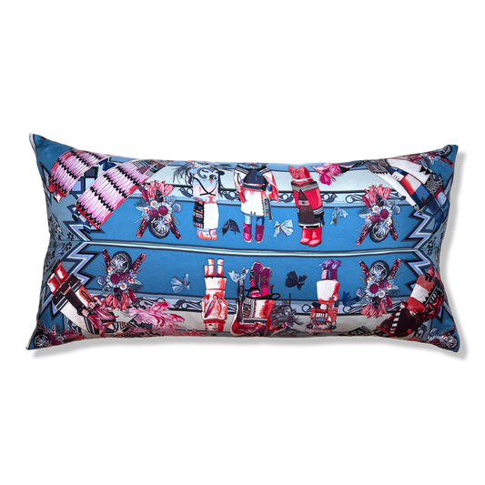 Kachina Vintage Silk Scarf Lumbar Pillow 35"