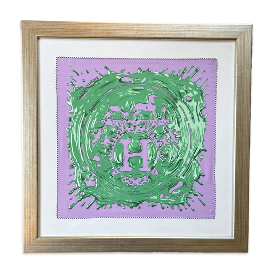 Peinture Fraiche Framed Vintage Silk Scarf 24”
