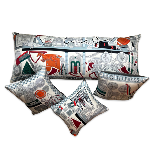 Trophées Vintage Silk Scarf Pillows