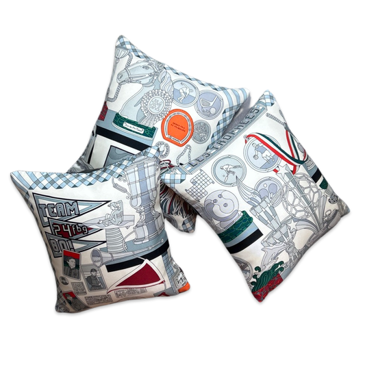 Trophées Vintage Silk Scarf Pillows