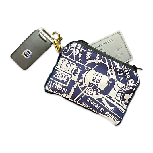 Vintage LV Travel Stamps Silk Scarf Coffee Run Keychain Bag