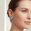 Vintage Ferragamo Butterfly Silk Necktie Stud Earrings