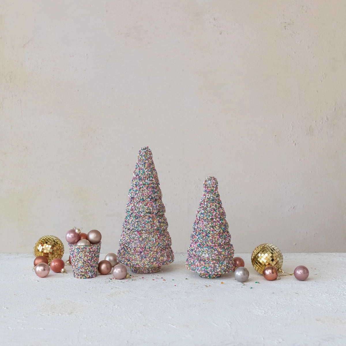 Recycled Glass Tree w/ Sequins, Multi Color