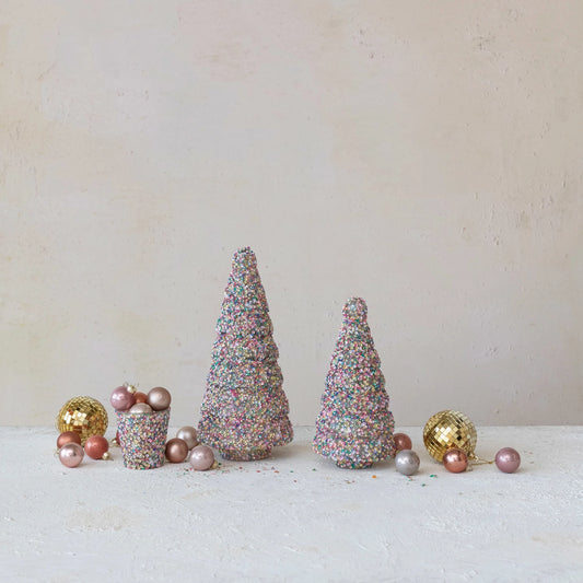 Recycled Glass Tree w/ Sequins, Multi Color